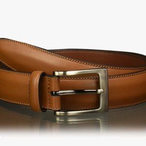 Perry Ellis Men's Portfolio Timothy Leather Belt (Sizes 30-54 Inches))